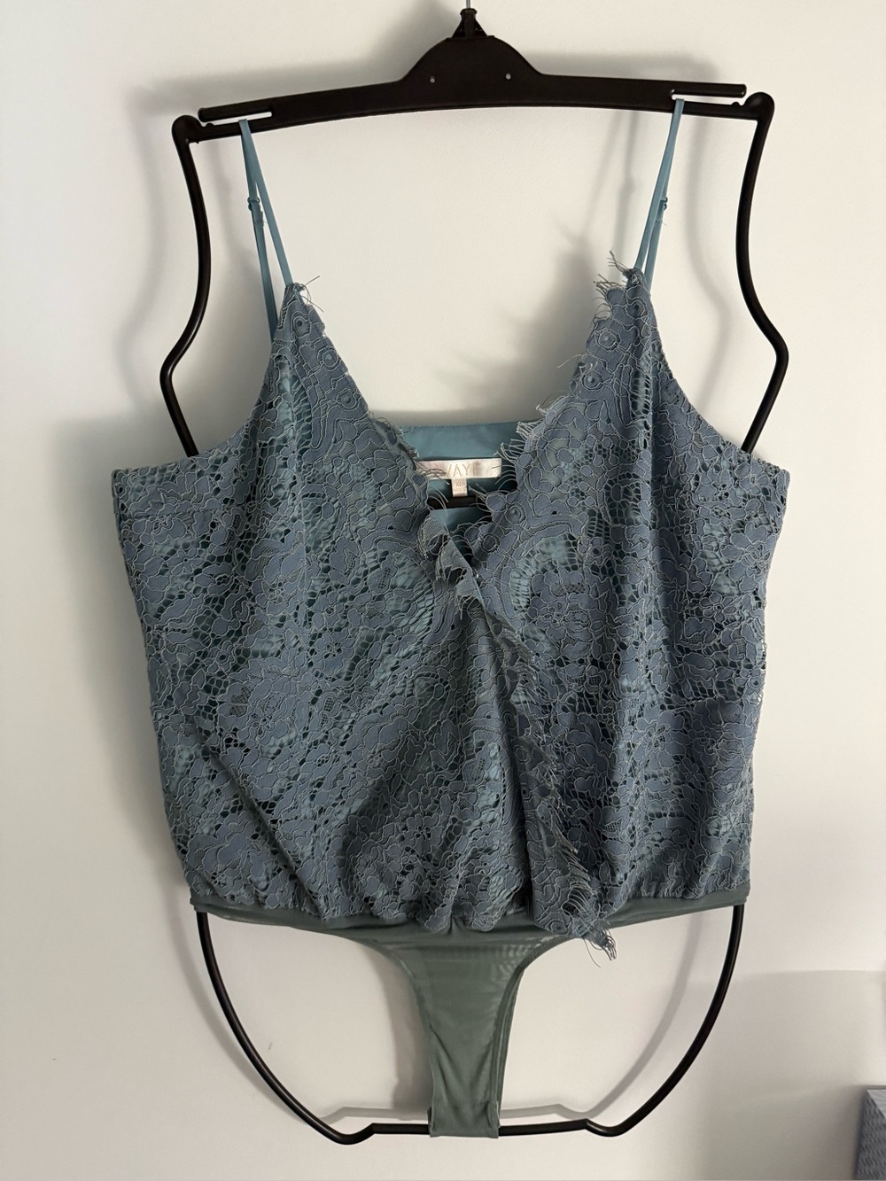 EUC WAYF teal Lace bodysuit size XL